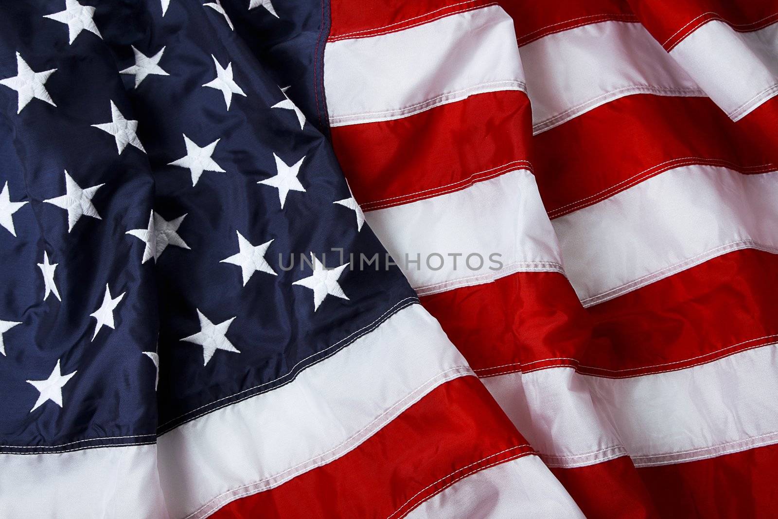 American flag background - shot and lit in studio