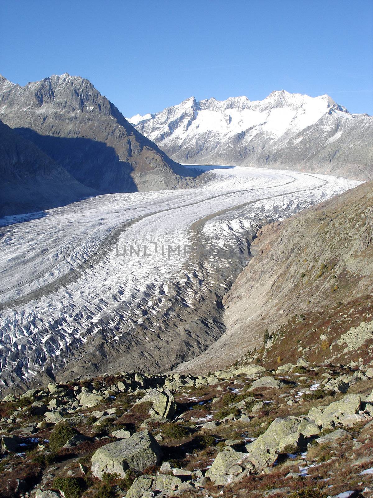 Aletsch Glacier Europe's Largest Glacier (Bernese Alps, Switzerland)                           