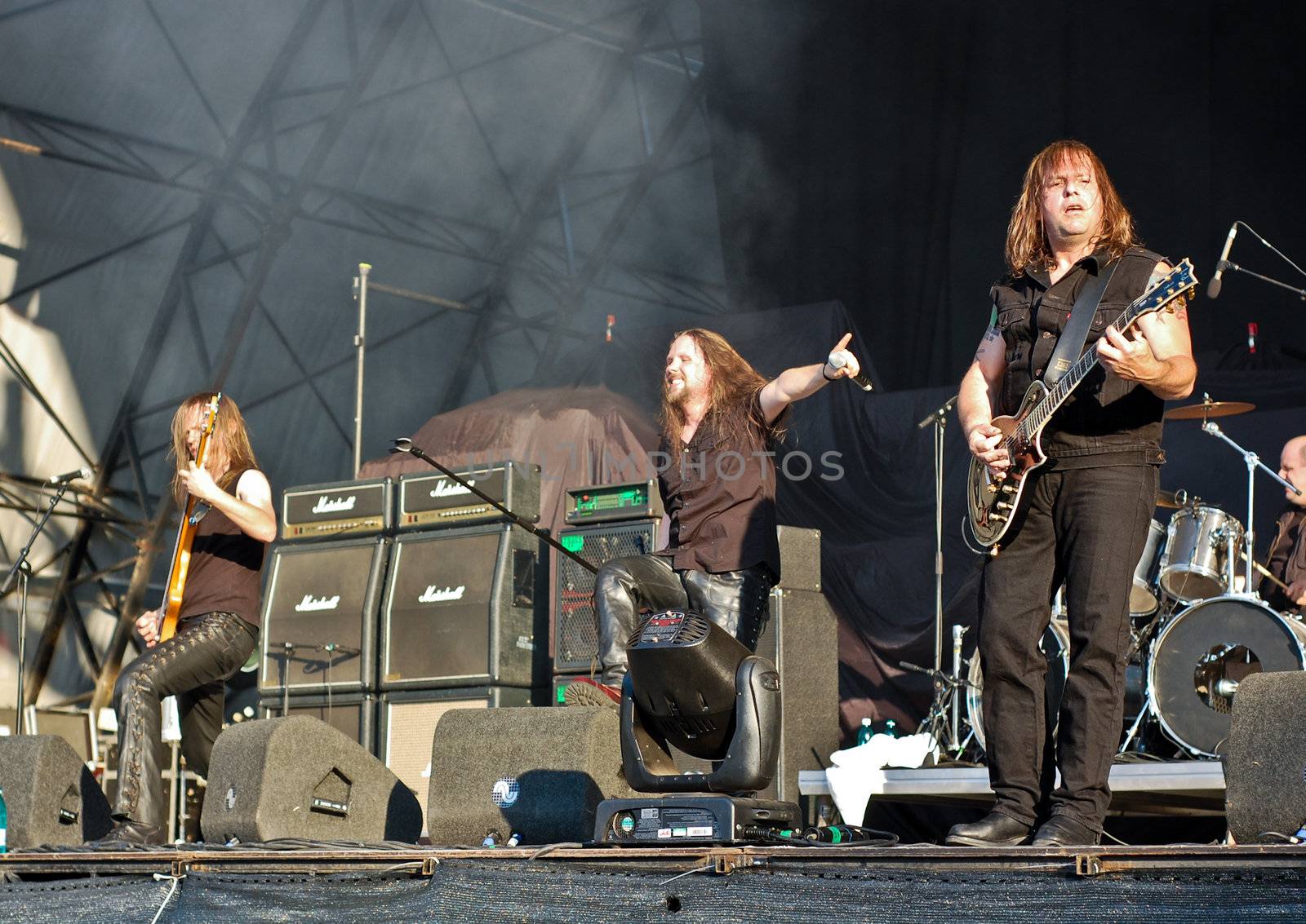 Ross The Boss performs at B'ESTFEST Aftershock July 11, 2008 in Bucharest.