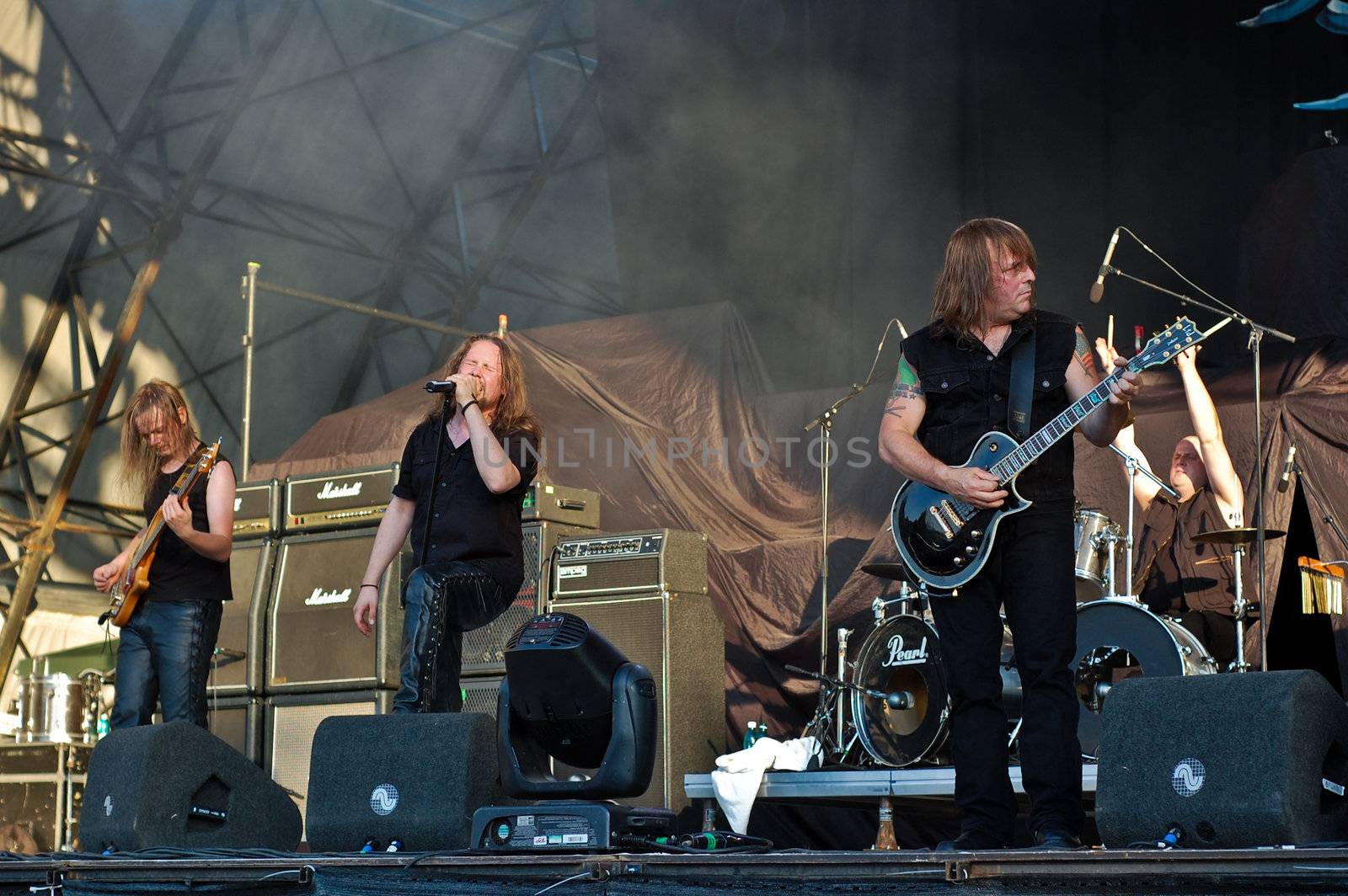 Ross The Boss performs at B'ESTFEST Aftershock July 11, 2008 in Bucharest.