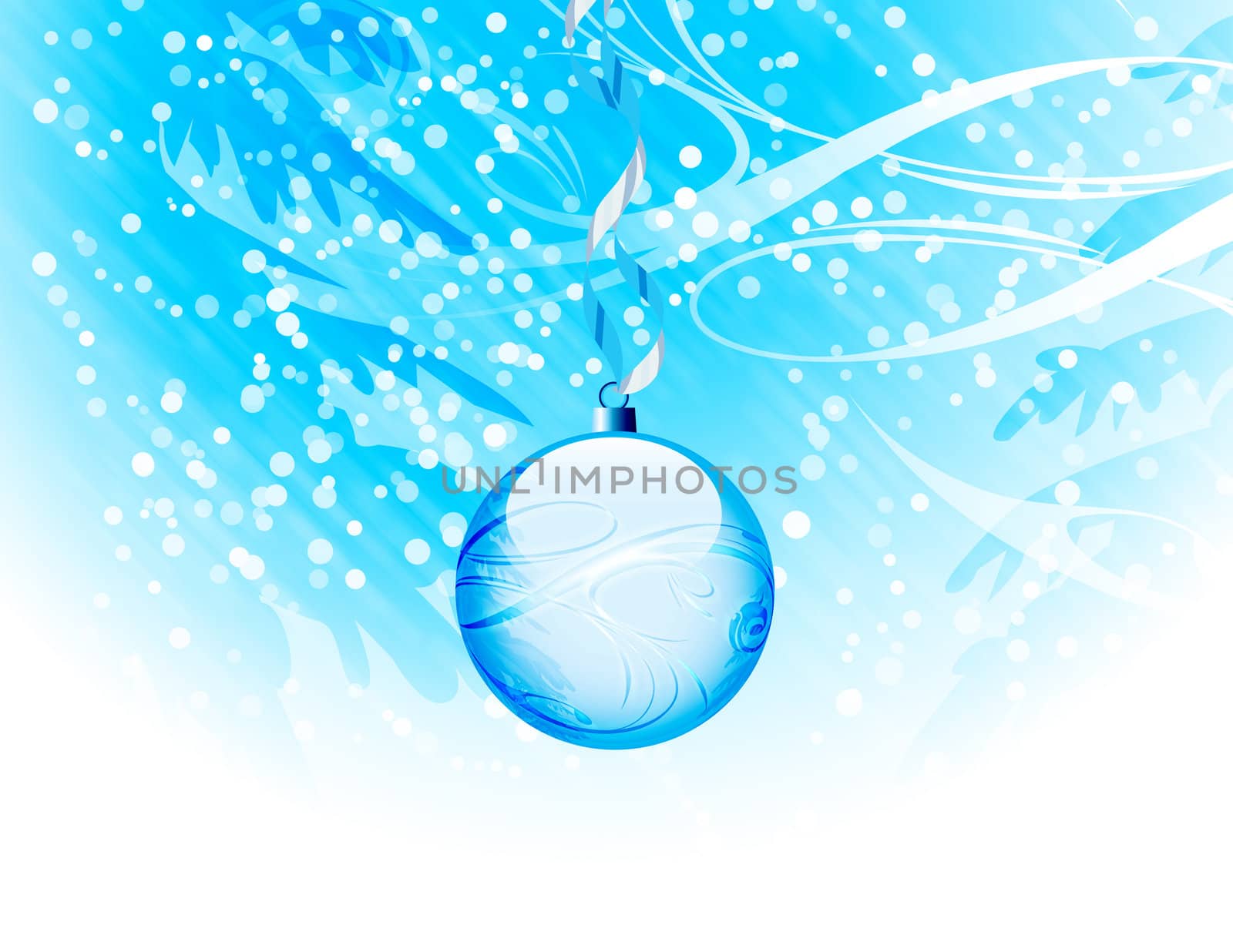  Blue Christmas Ball Illustration