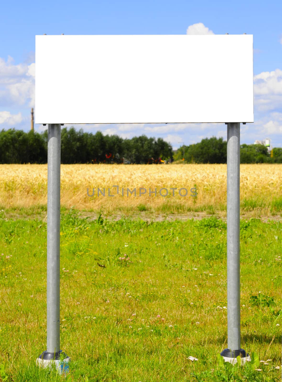 information sign with nature background