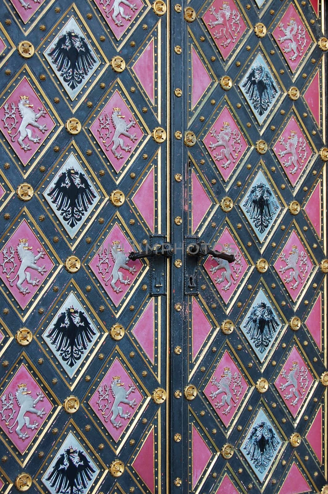 portal of the church in Prague in Czech Republic