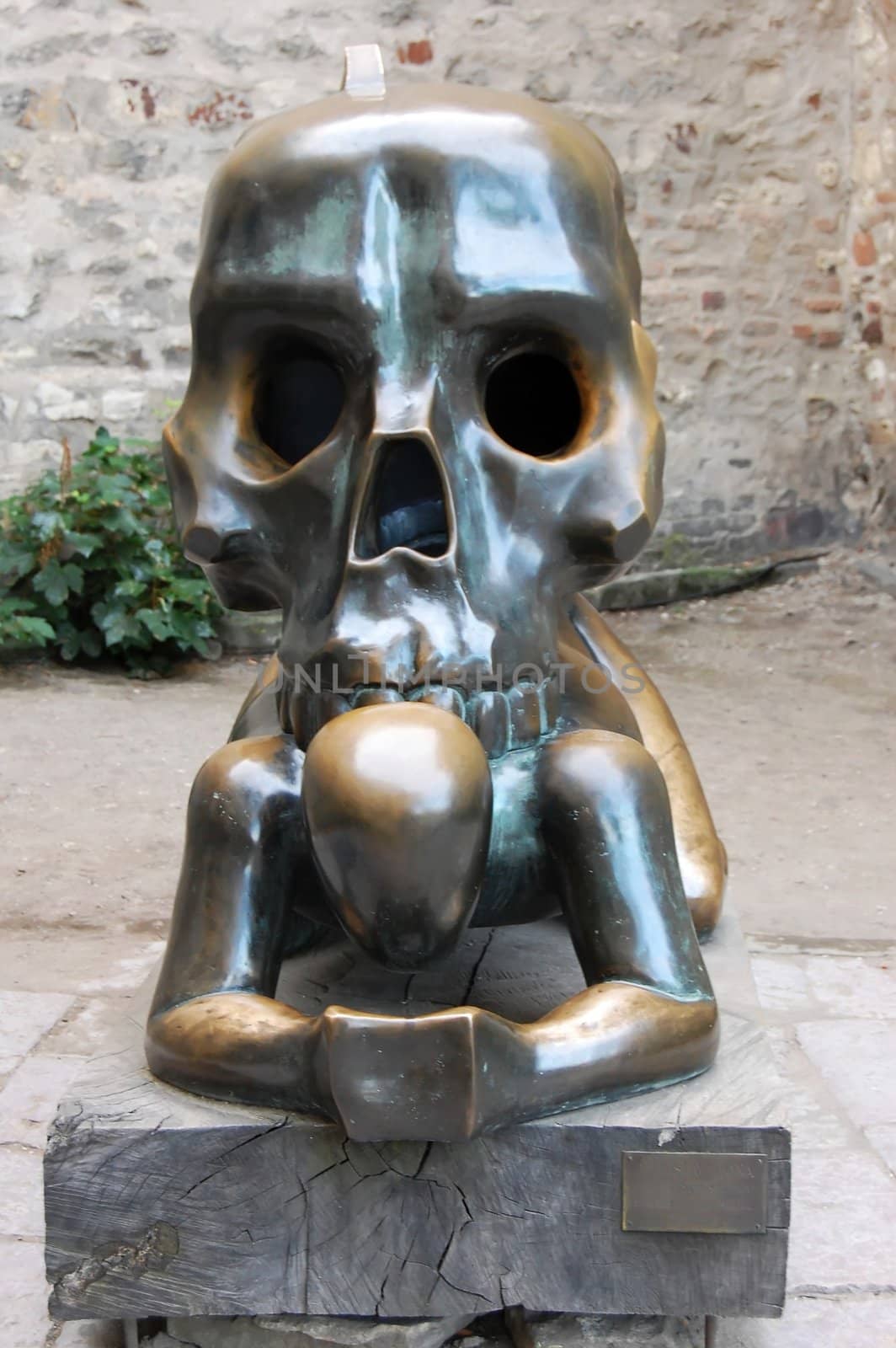 monument of skull in Prague in Czech Republic