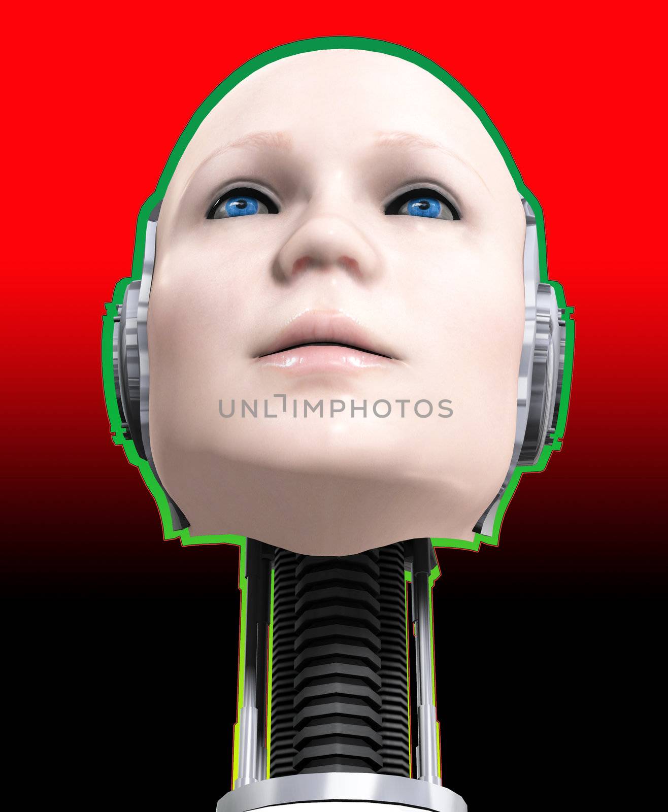 An image of a part women part machine cyborg.