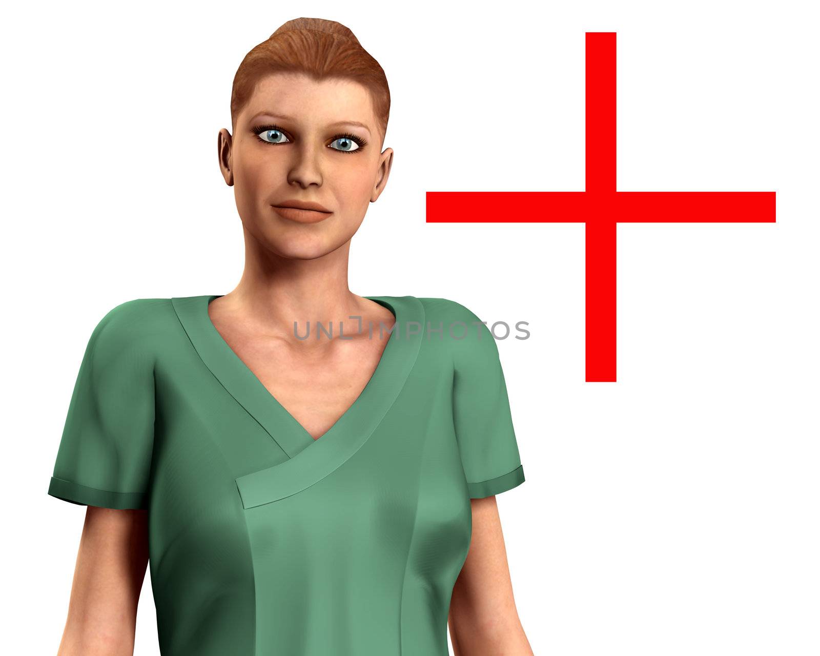 A image of a nurse in scrubs clothing.