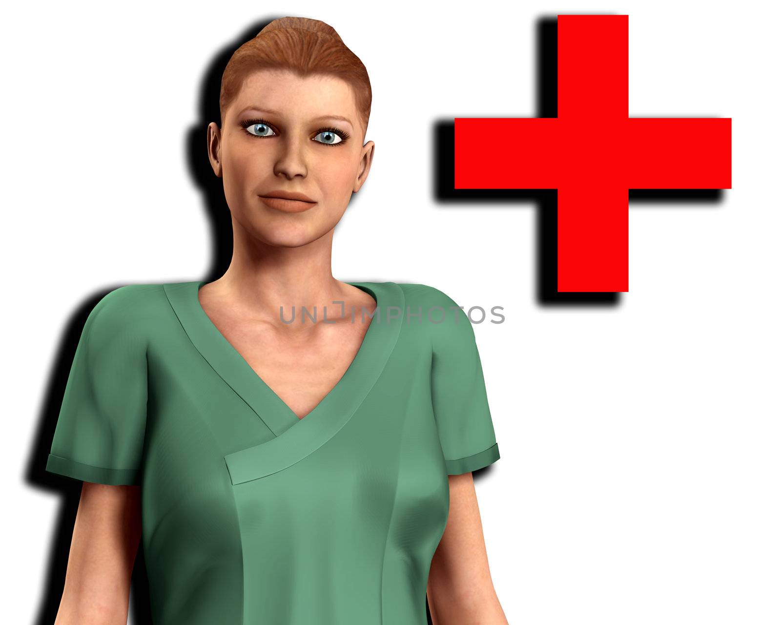 A image of a nurse in scrubs clothing.