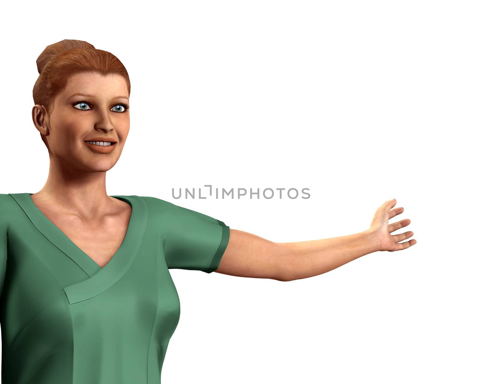 A image of a nurse in scrubs clothing.