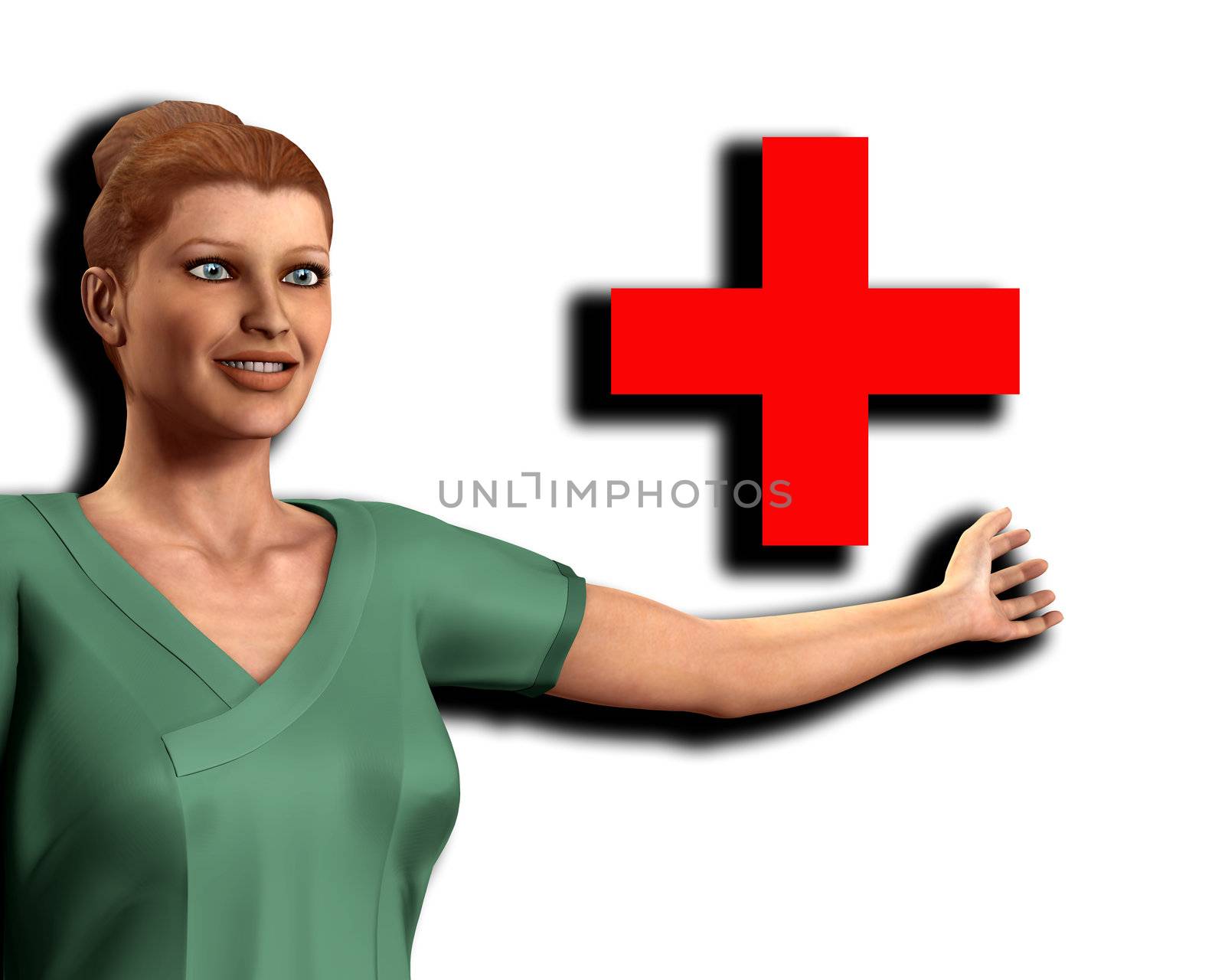 A image of a nurse in scrubs clothing.