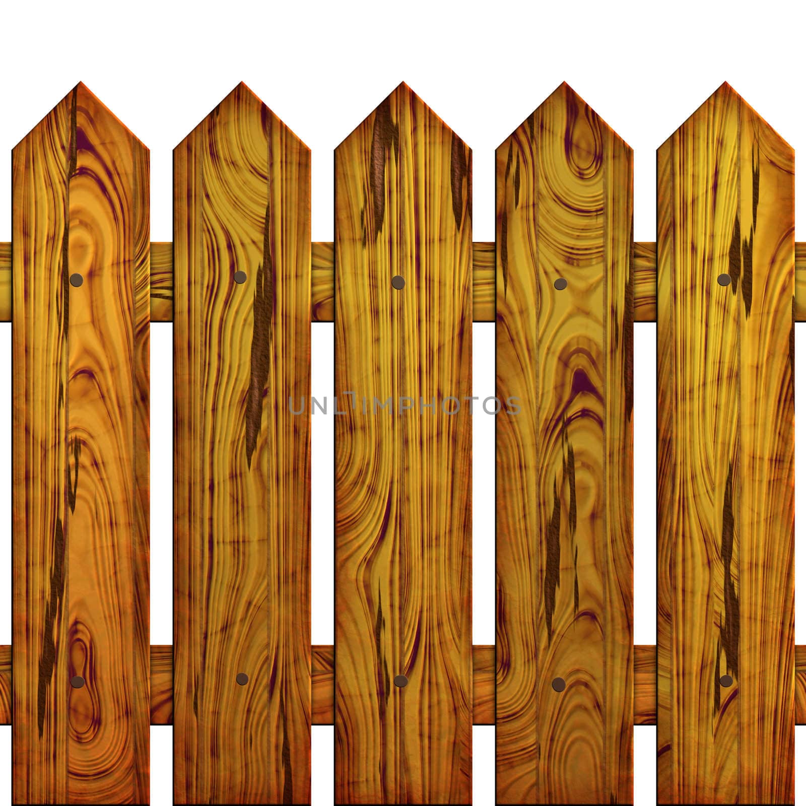 The fence on white background, The Illustration 3D. isolated object