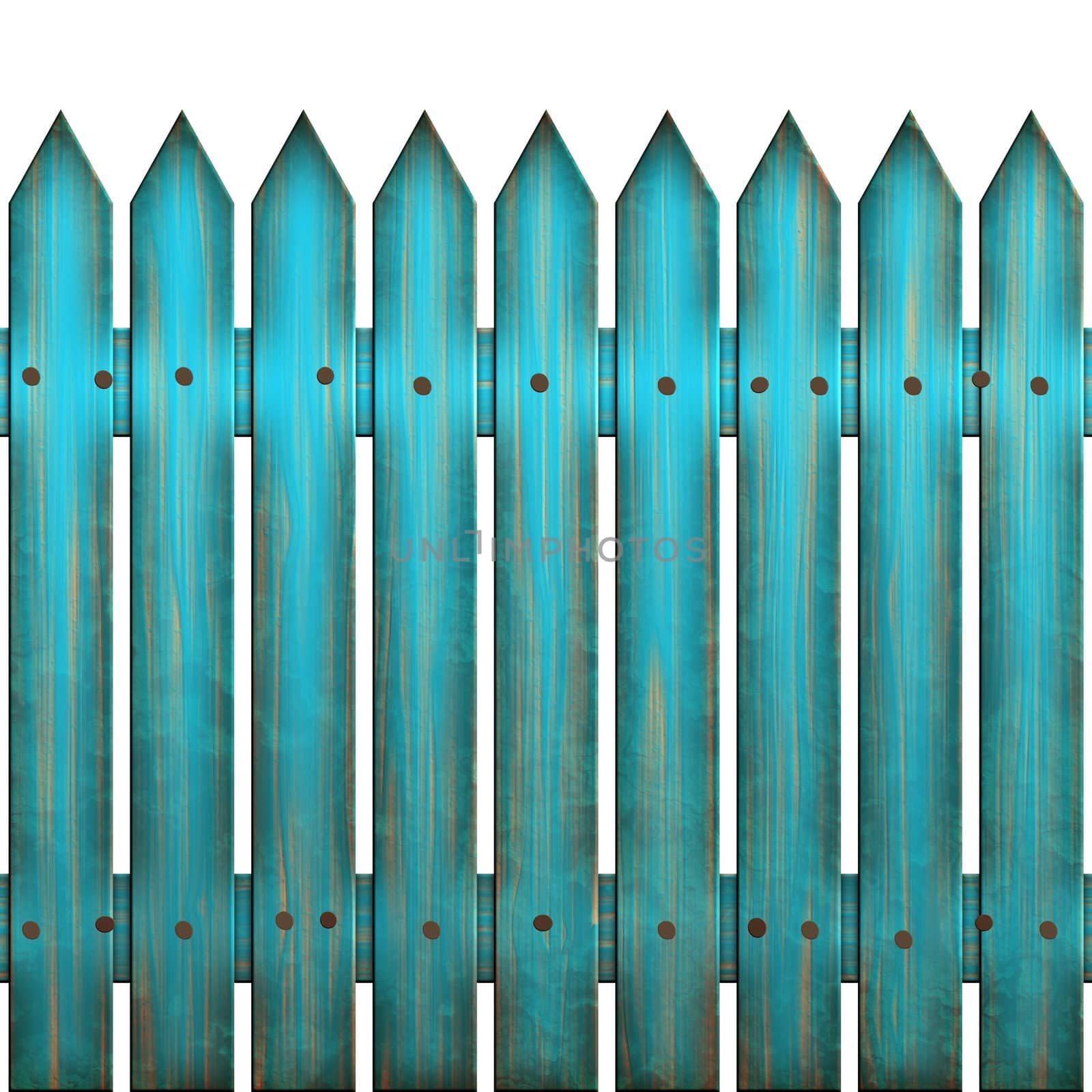 The fence on white background, The Illustration 3D. isolated object