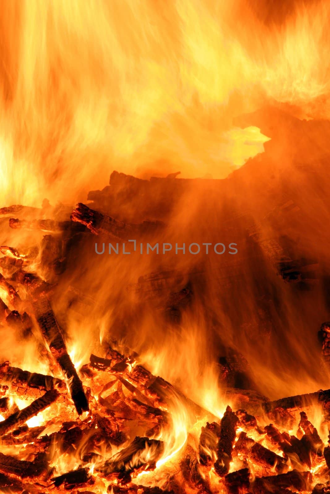 Close-up of a bonfire