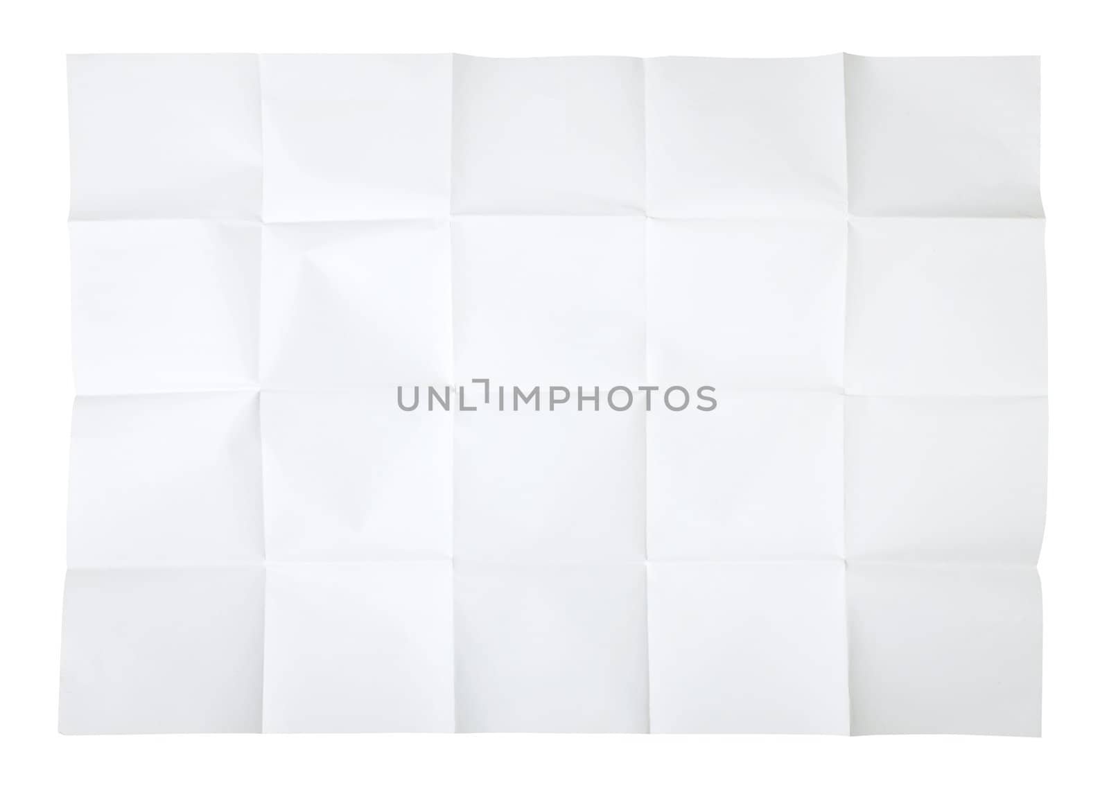 Blank unfolded map isolated on white background - insert your own design
