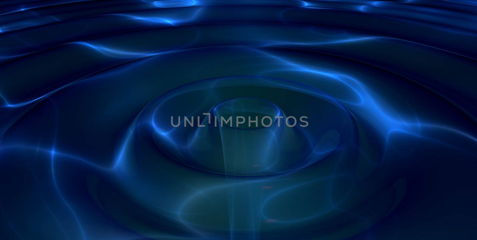 Shockwave on the surface of a lightning covered blue water