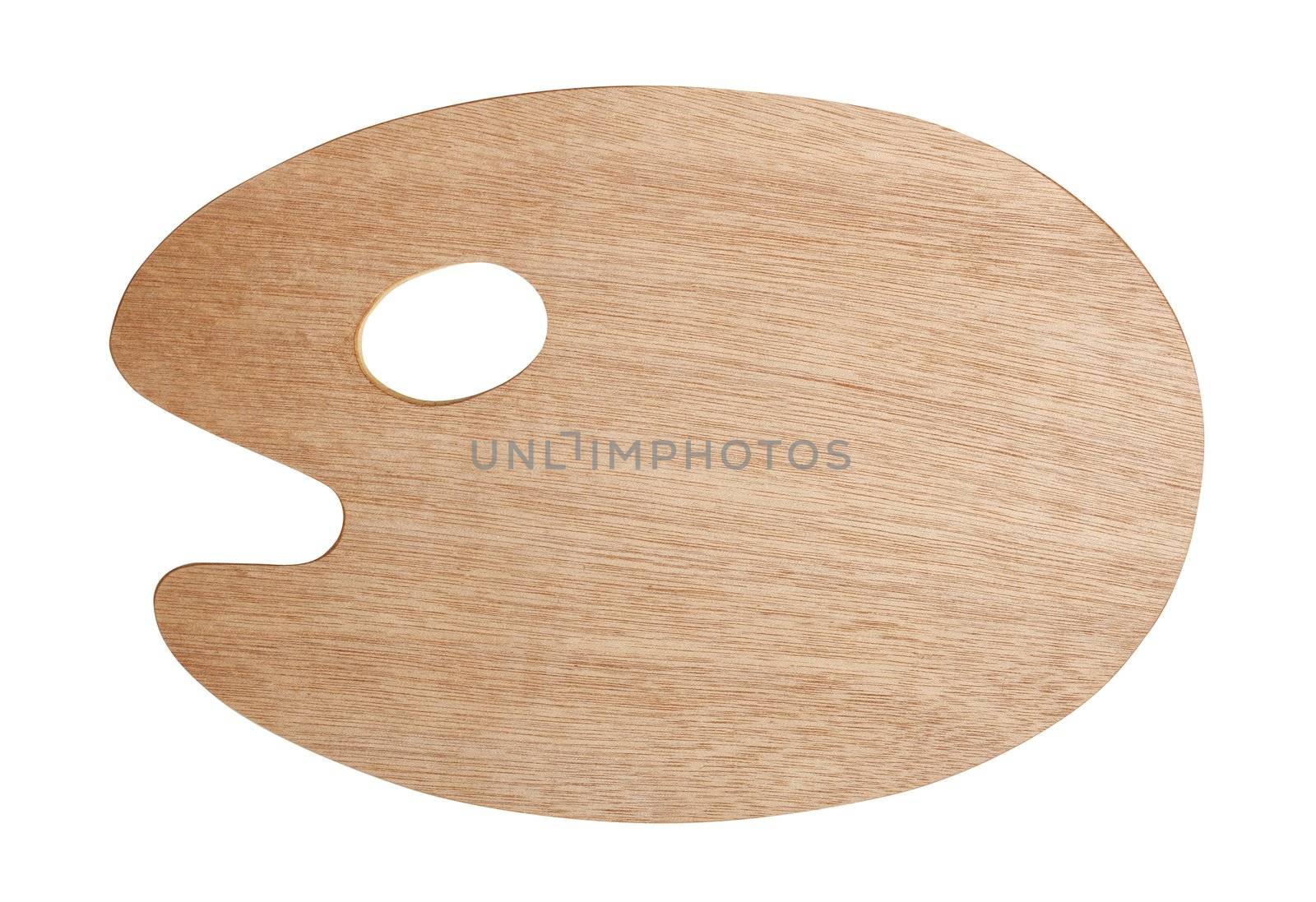 Artist palette isolated on white with clipping path