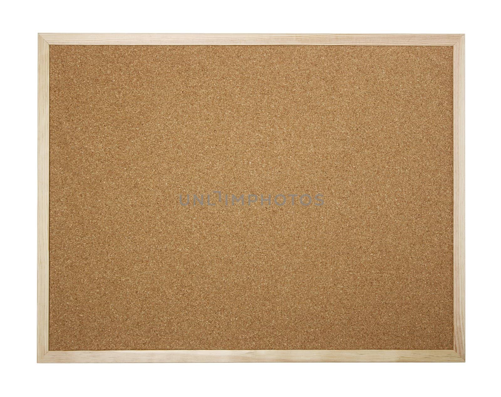 Empty cork board isolated on white - insert your own message or bulletin with thumbtacks