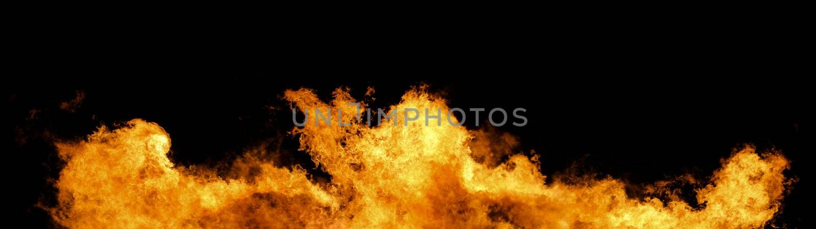 Massive wall of fire and flames on a black background (Huge XXL file)
