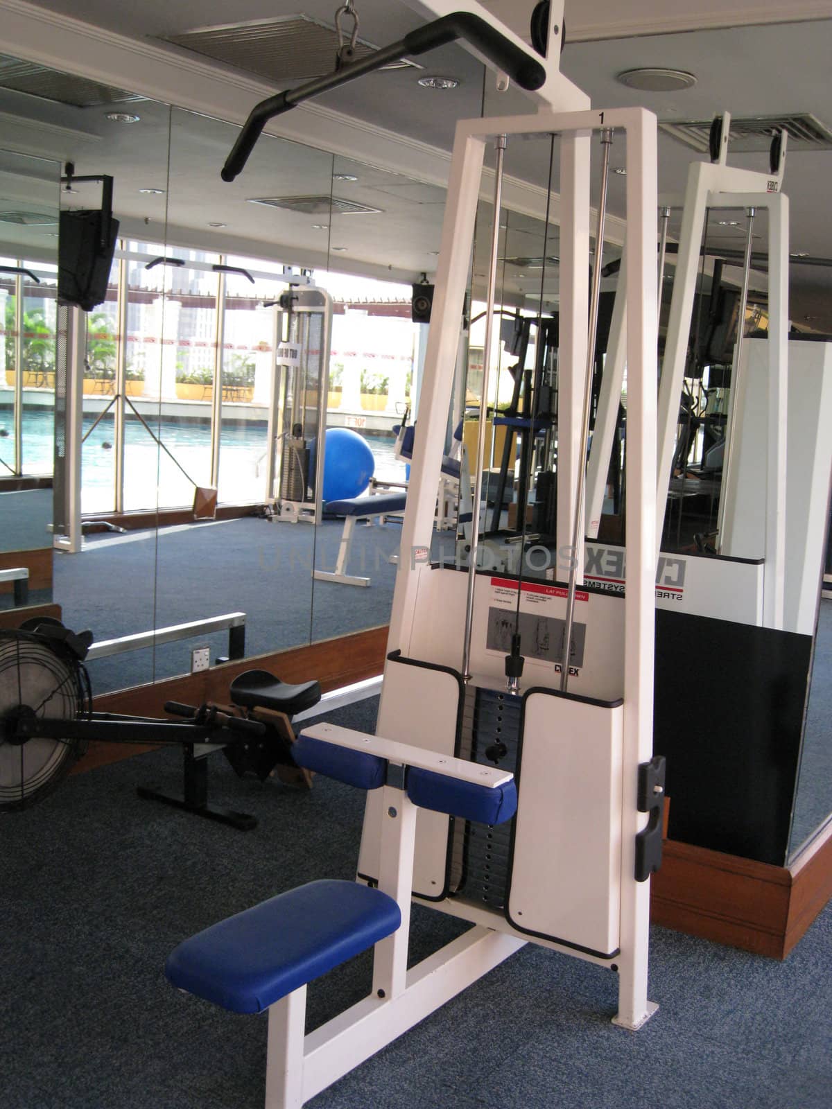 a fitness equipment in a gymnasium