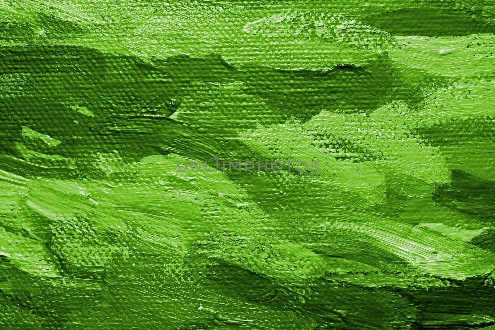 Close-up of a oil painted canvas - texture and brush strokes well visible