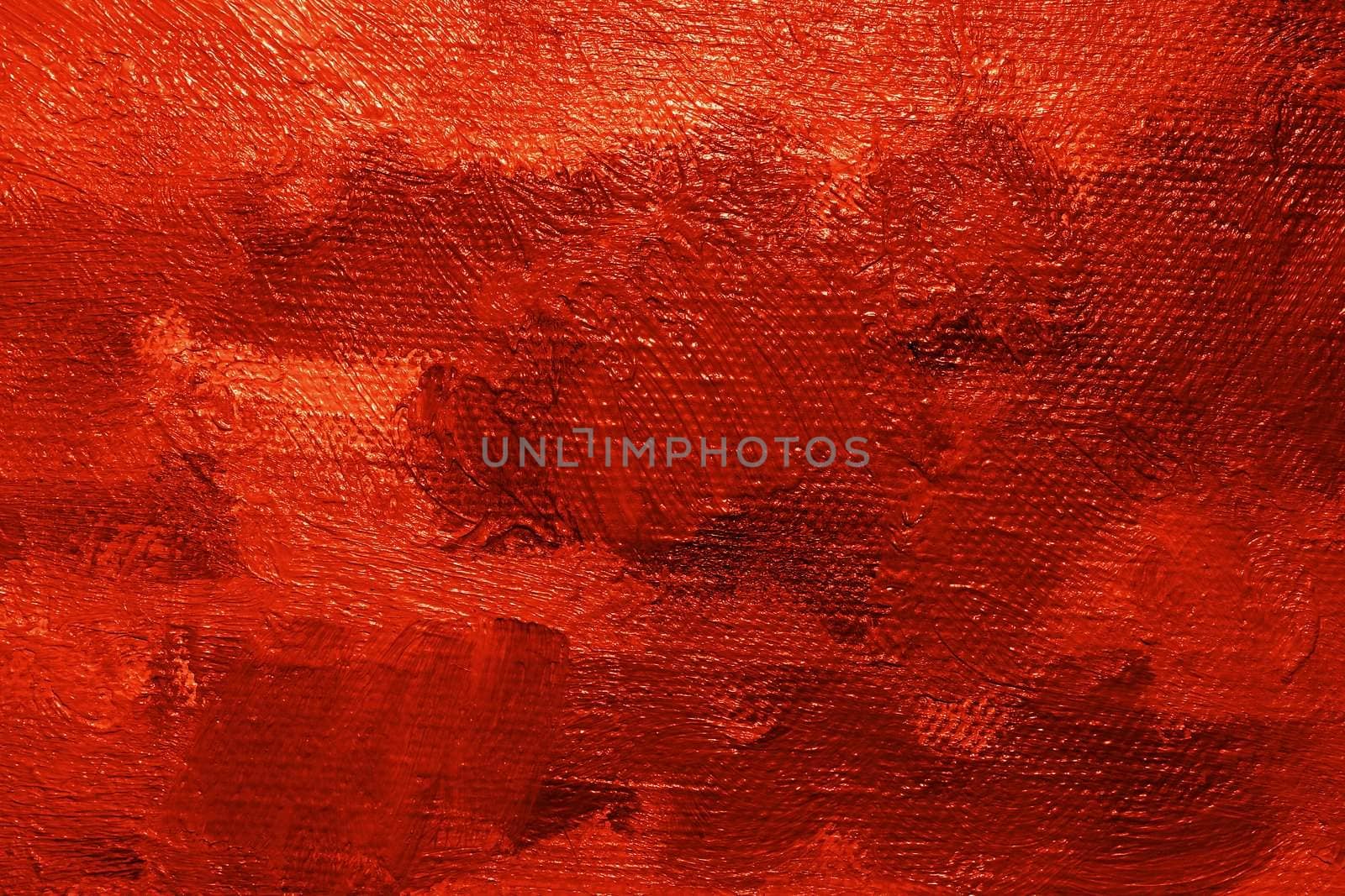 Close-up of a oil painted canvas - texture and brush strokes well visible