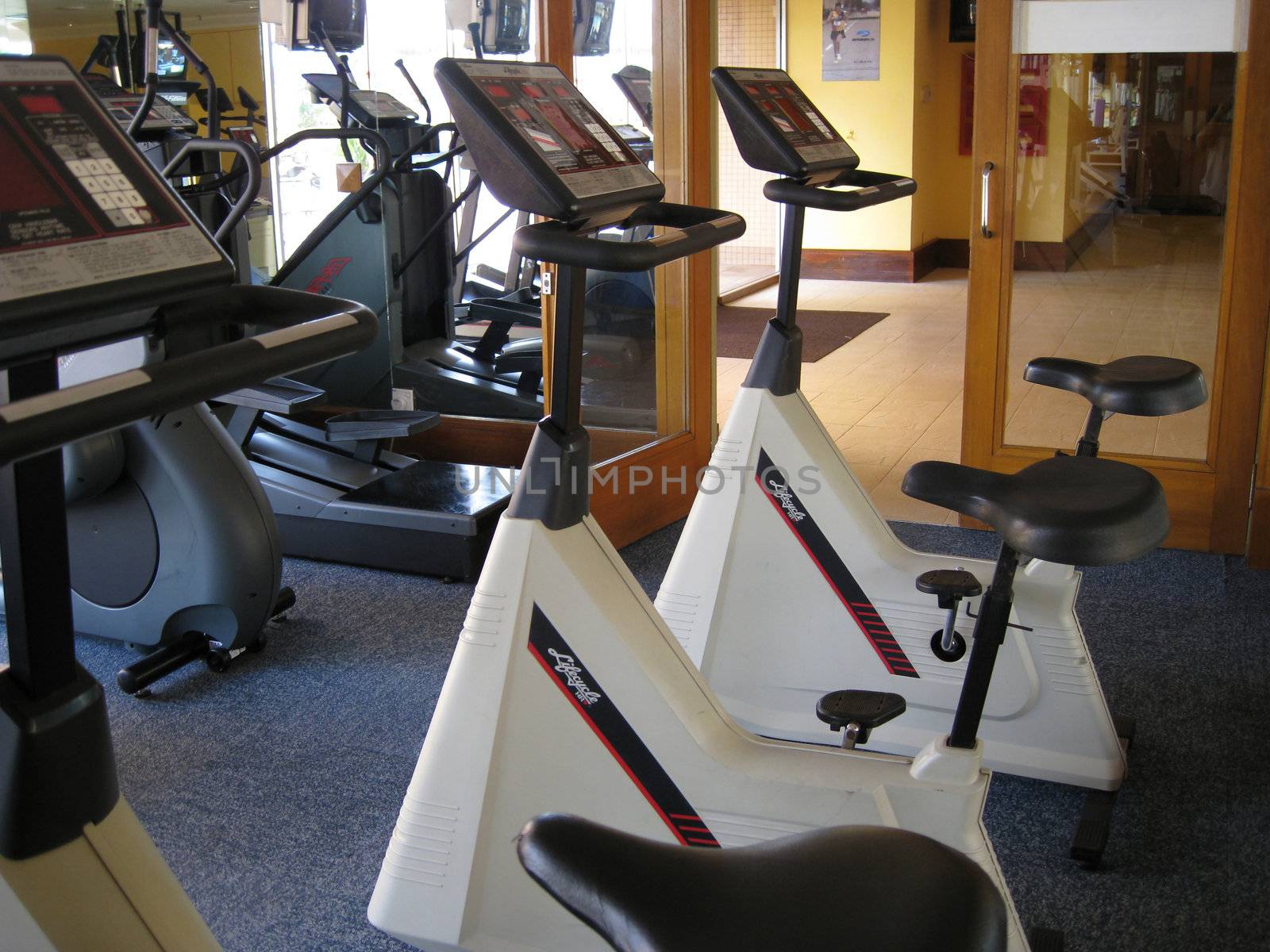 a fitness equipment in a gymnasium