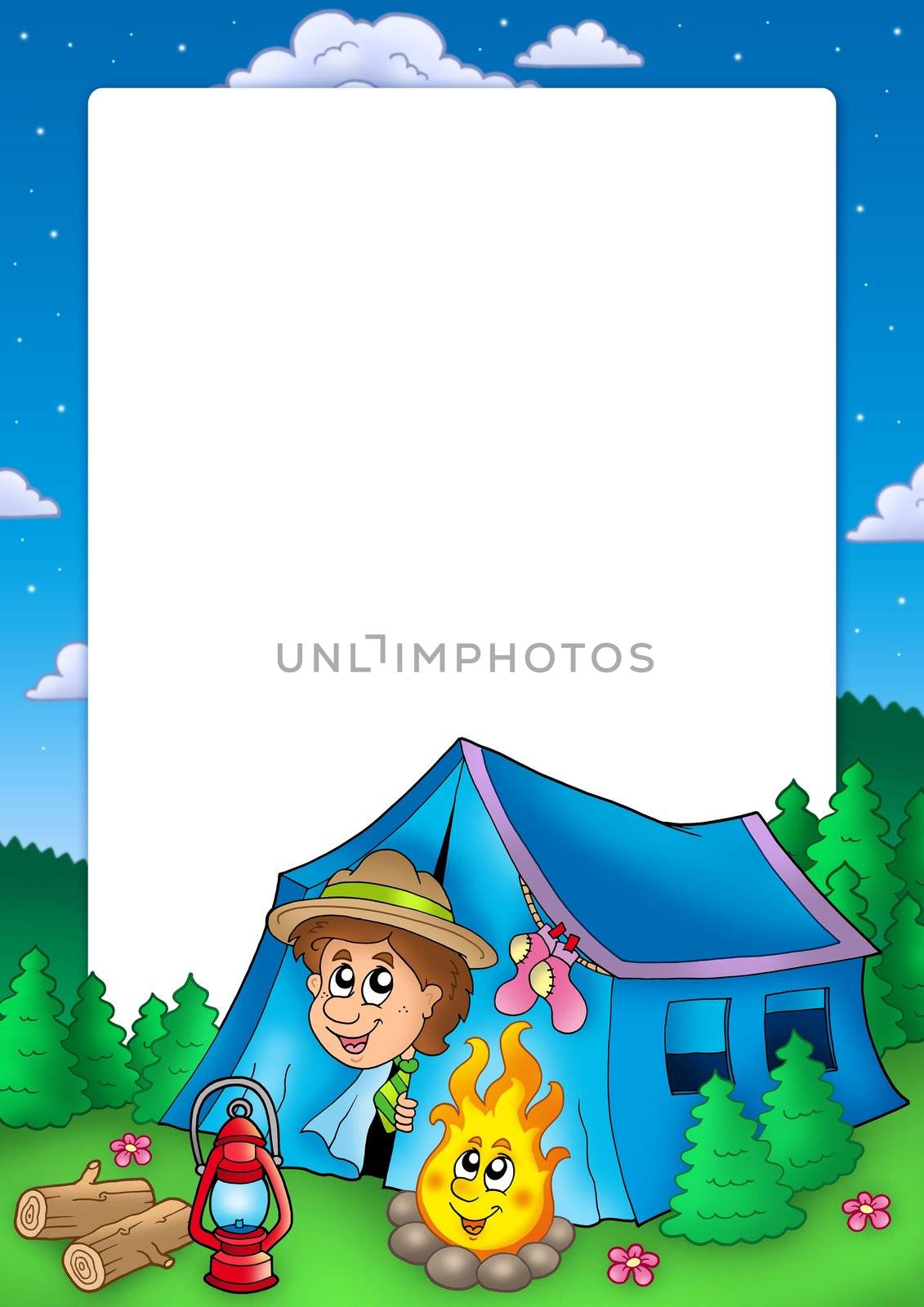 Frame with camping scout by clairev