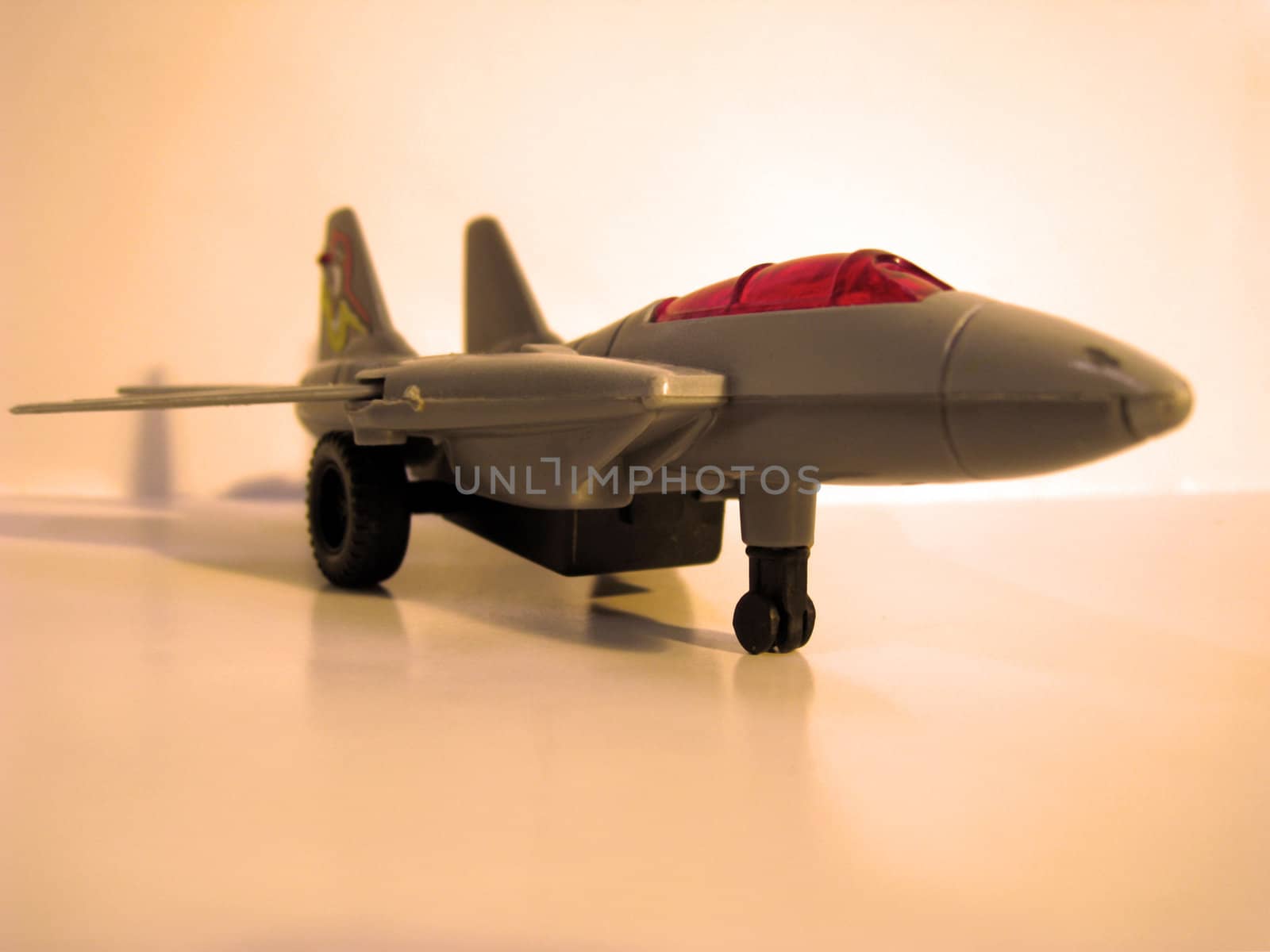 a macro view for a airplane toy