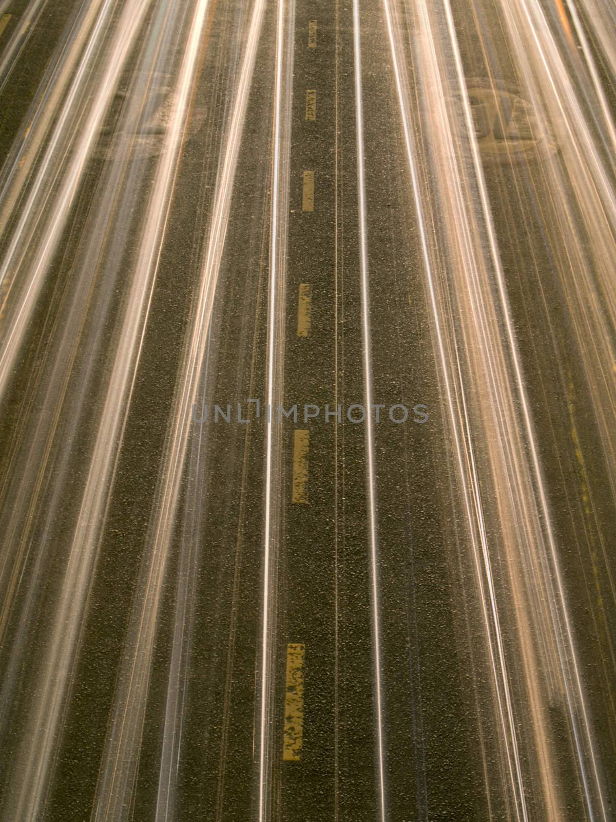 Motion blur in a busy road at night 