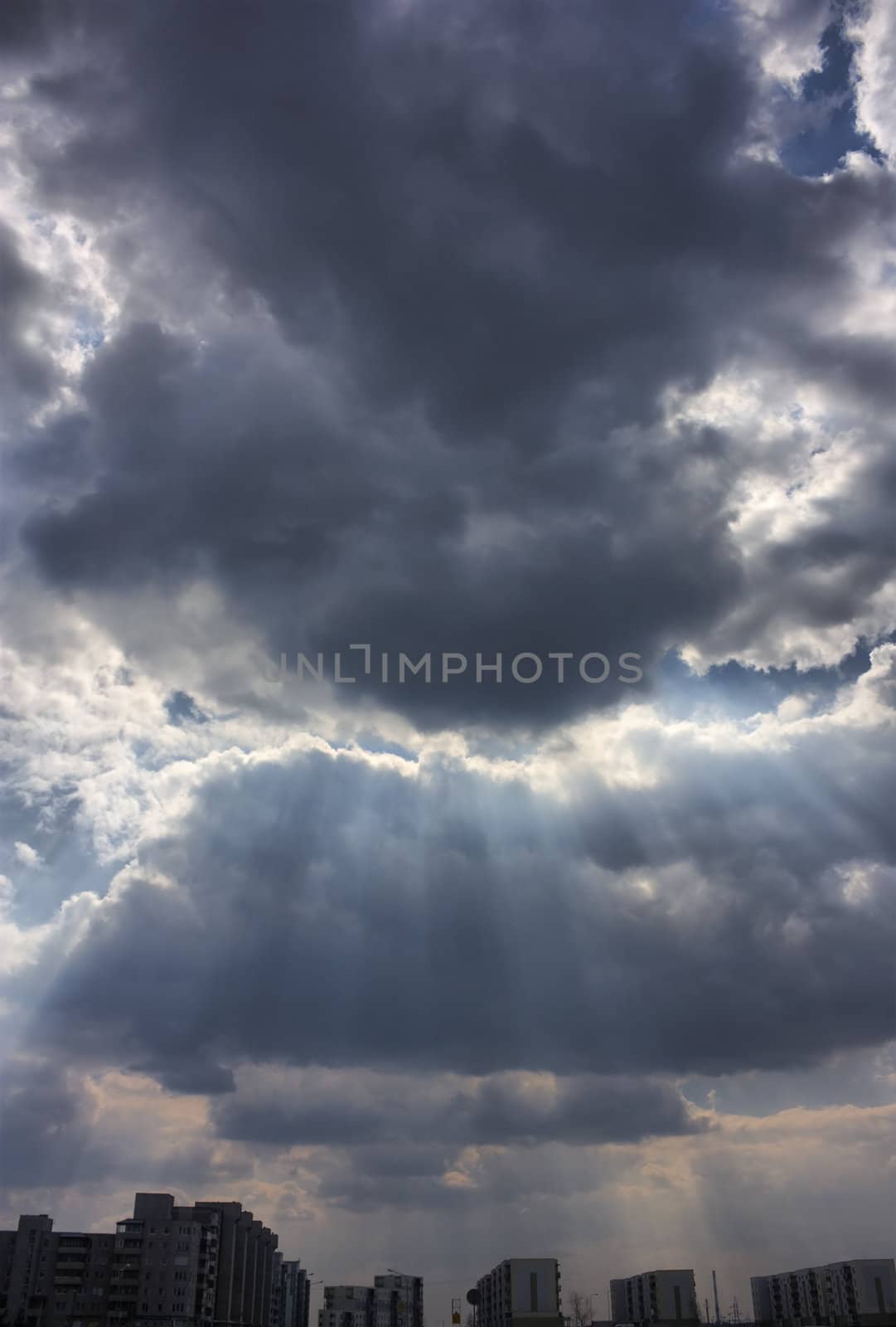stormy sky over the city