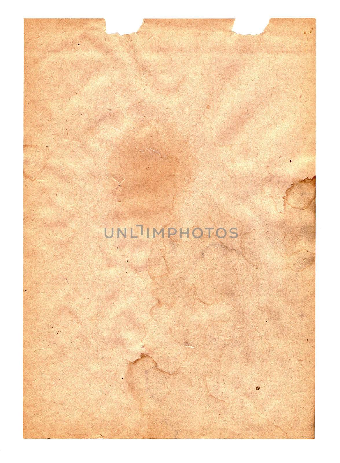 Old grunge paper with blobs - background