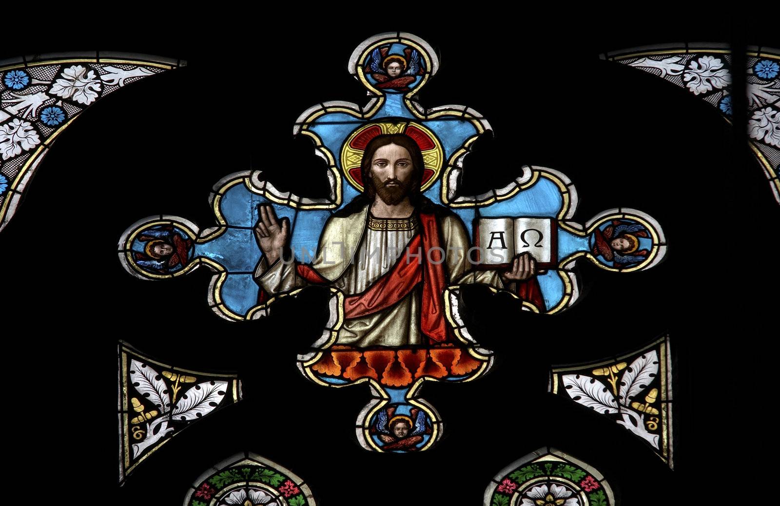 Jesus Christ - stained window by Mibuch