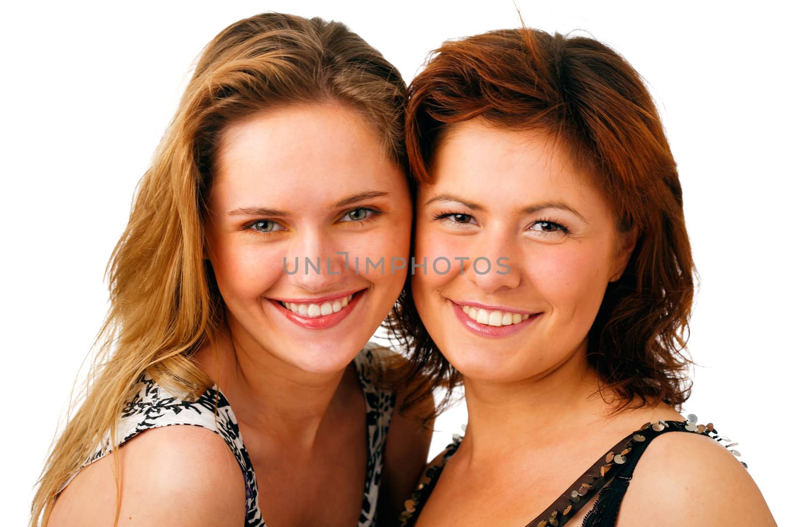Beautiful young women posing and smiling
