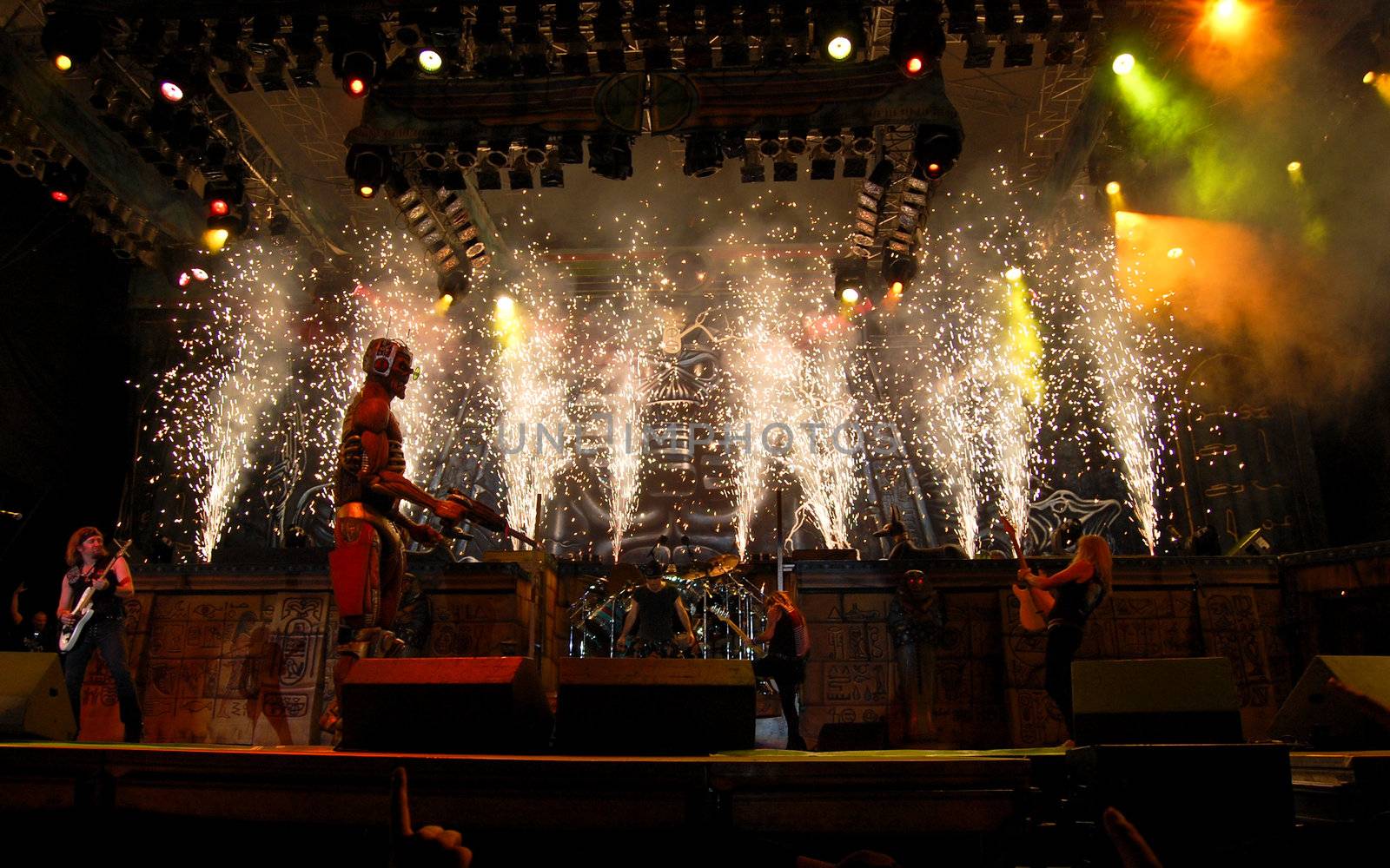 Iron Maiden performs at Cotroceni Stadium August 4, 2008 in Bucharest.