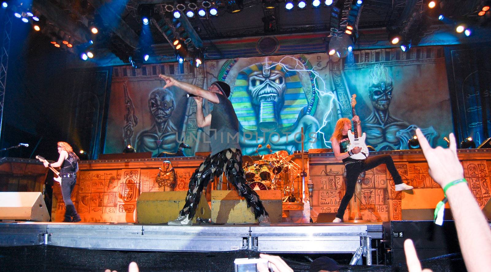 Iron Maiden performs at Cotroceni Stadium August 4, 2008 in Bucharest.