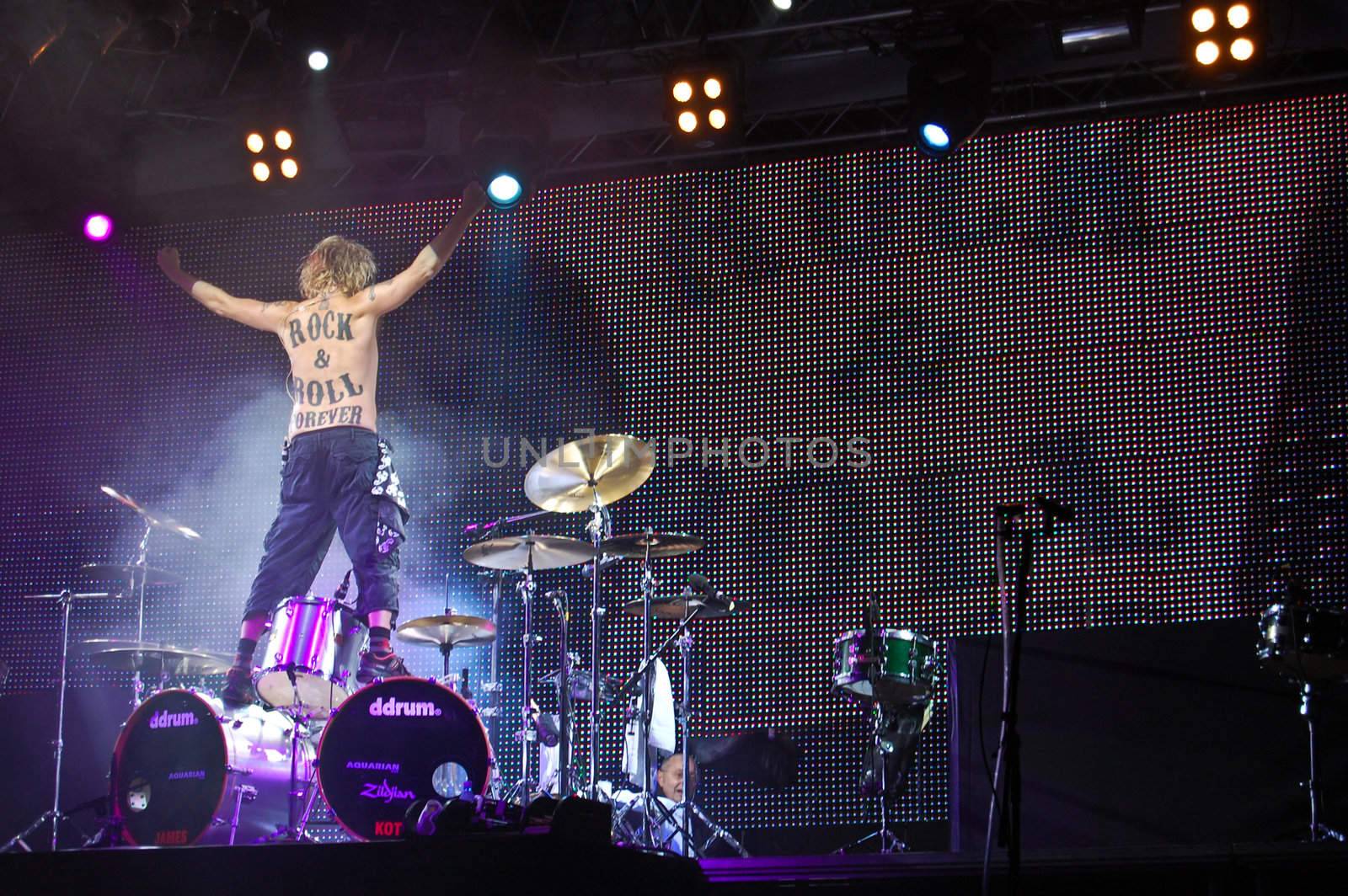 Scorpions perform at Craiova Velodrome October 23, 2008 in Craiova.