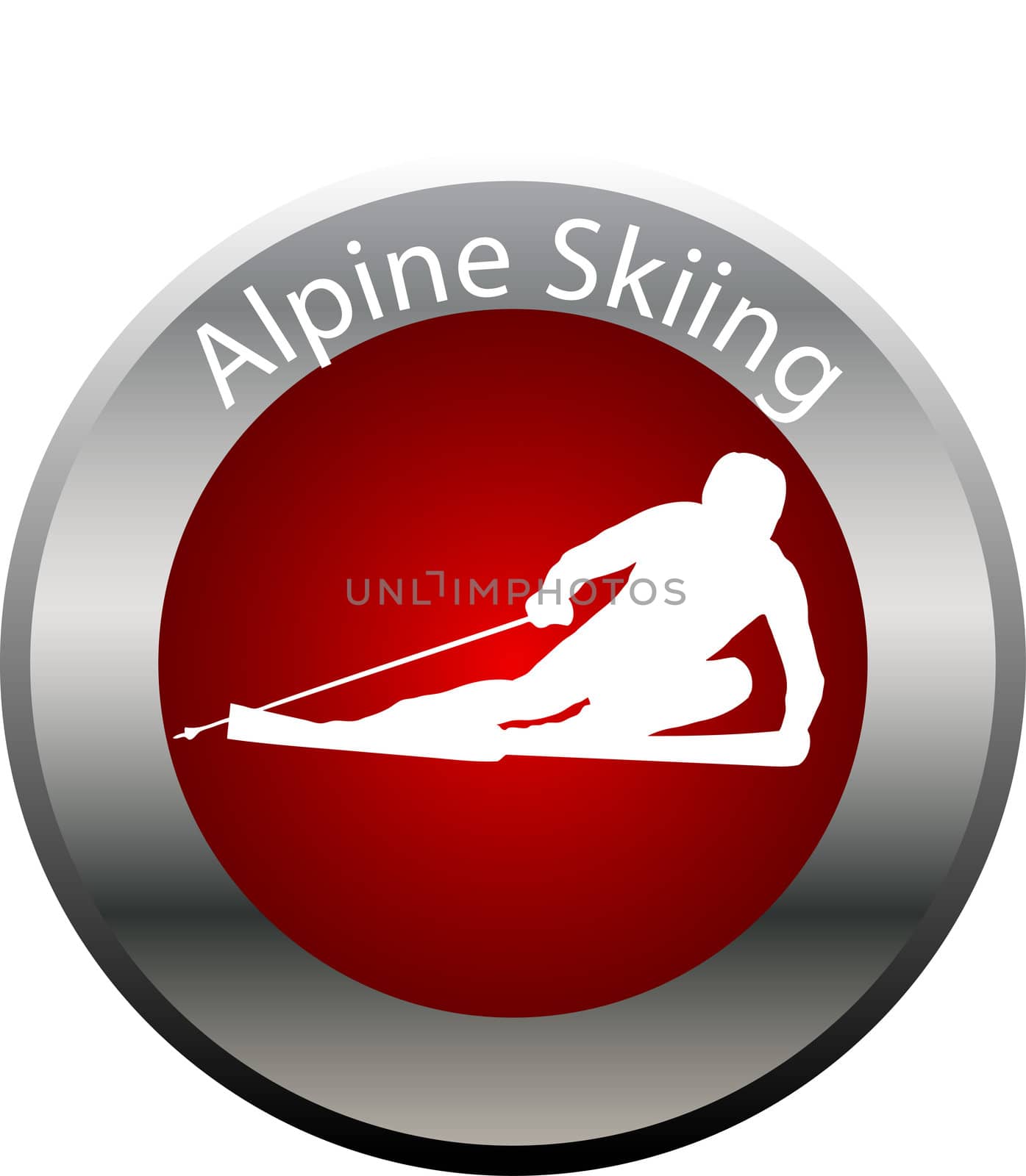 winter game button alpine skiing by peromarketing
