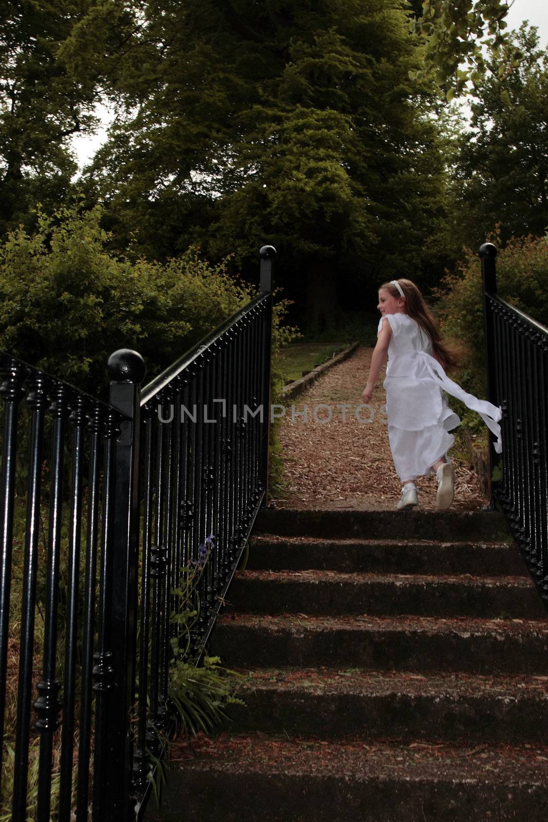 portrait of a young girl on her first communion in ireland