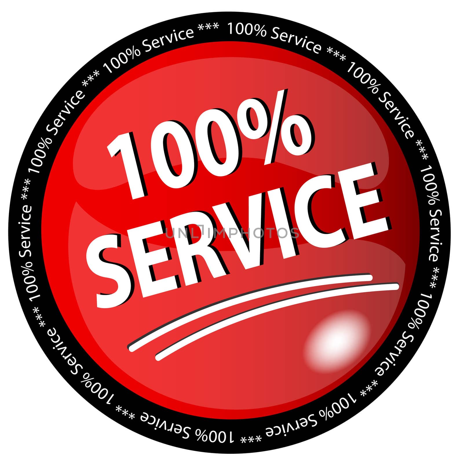 100% Service Button by peromarketing