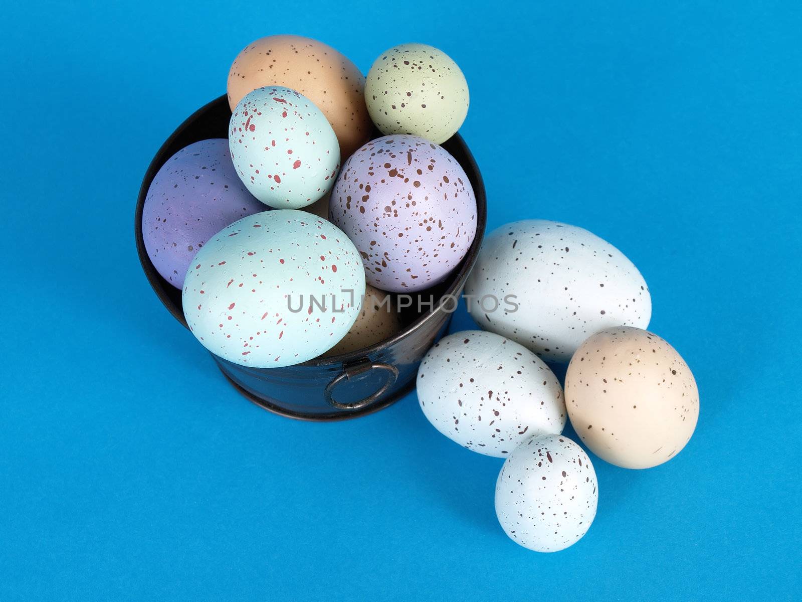 Speckled Eggs on Blue by RGebbiePhoto