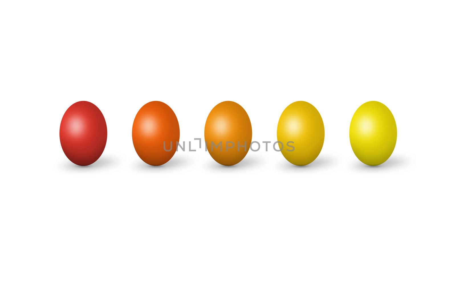 Colorful easter eggs isolated on white background