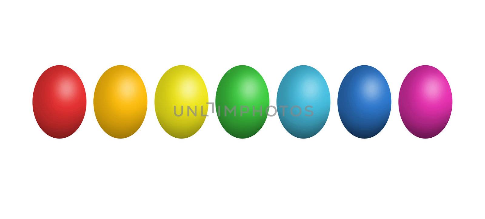 Colorful easter eggs isolated on white background