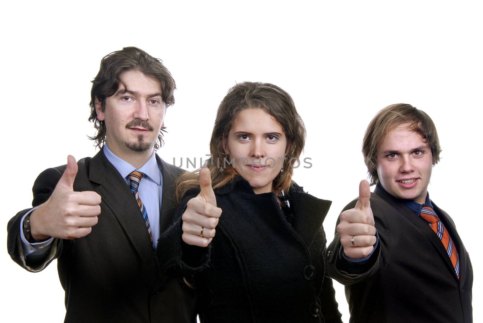 young business team, isolated on white background