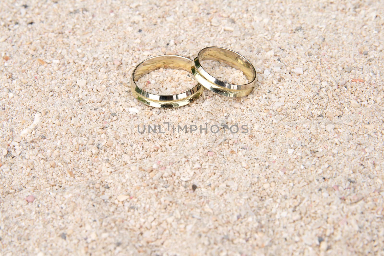 Wedding rings in the sand by Morrismann