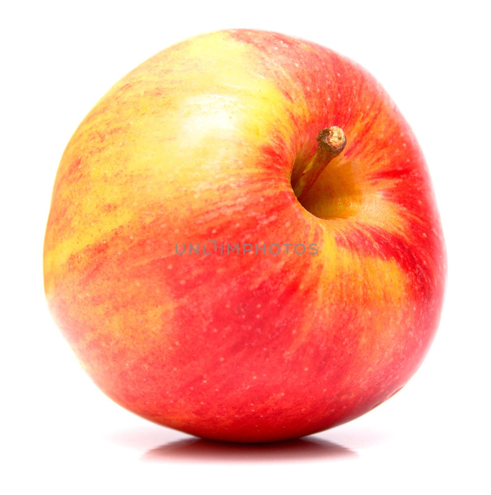 Red apple on the white background. Isolated.