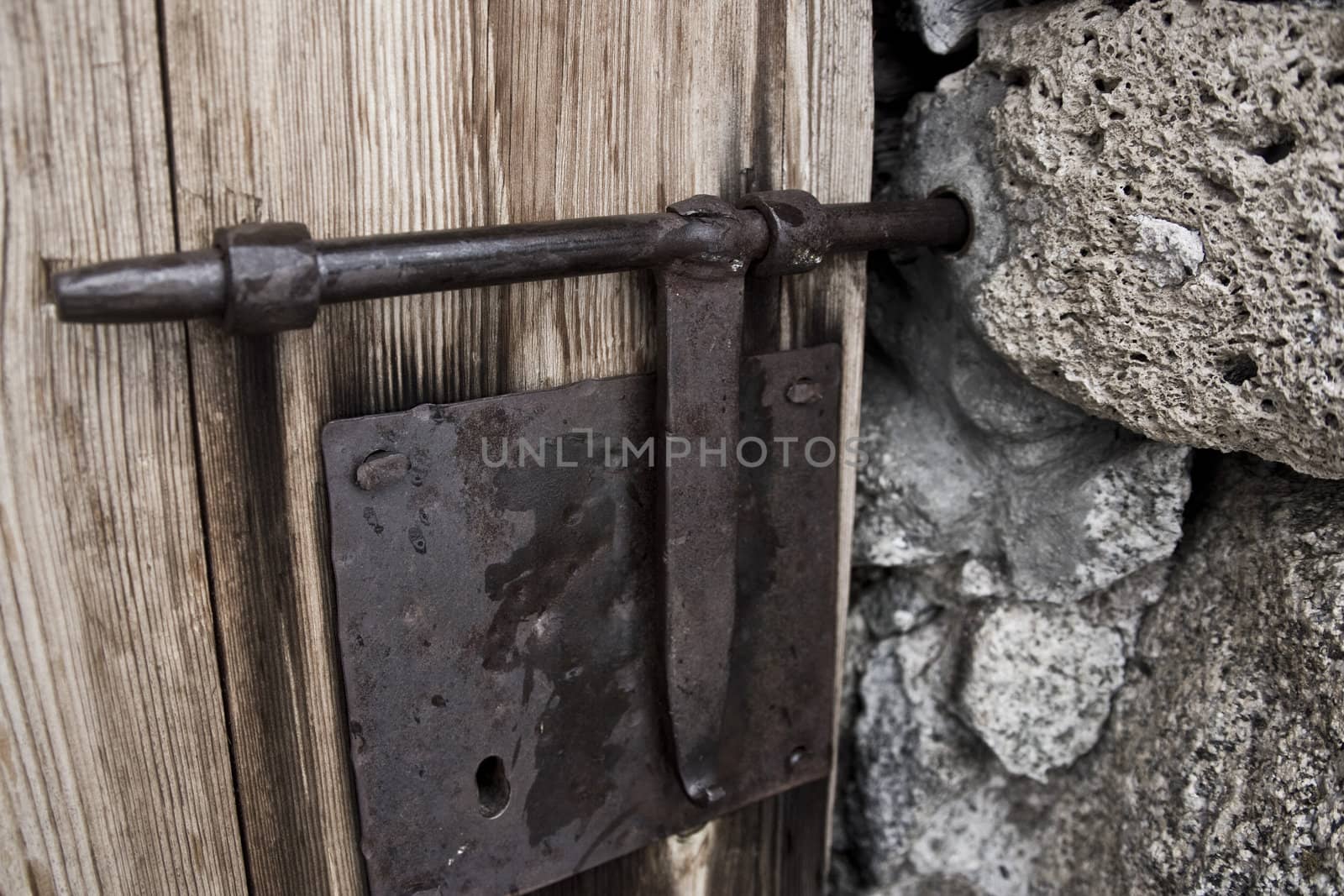 old door detail on the Pyrennes of Catalonia, Spain