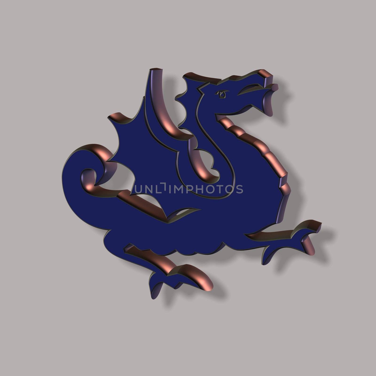 a 3d symbolization of celtic dragon