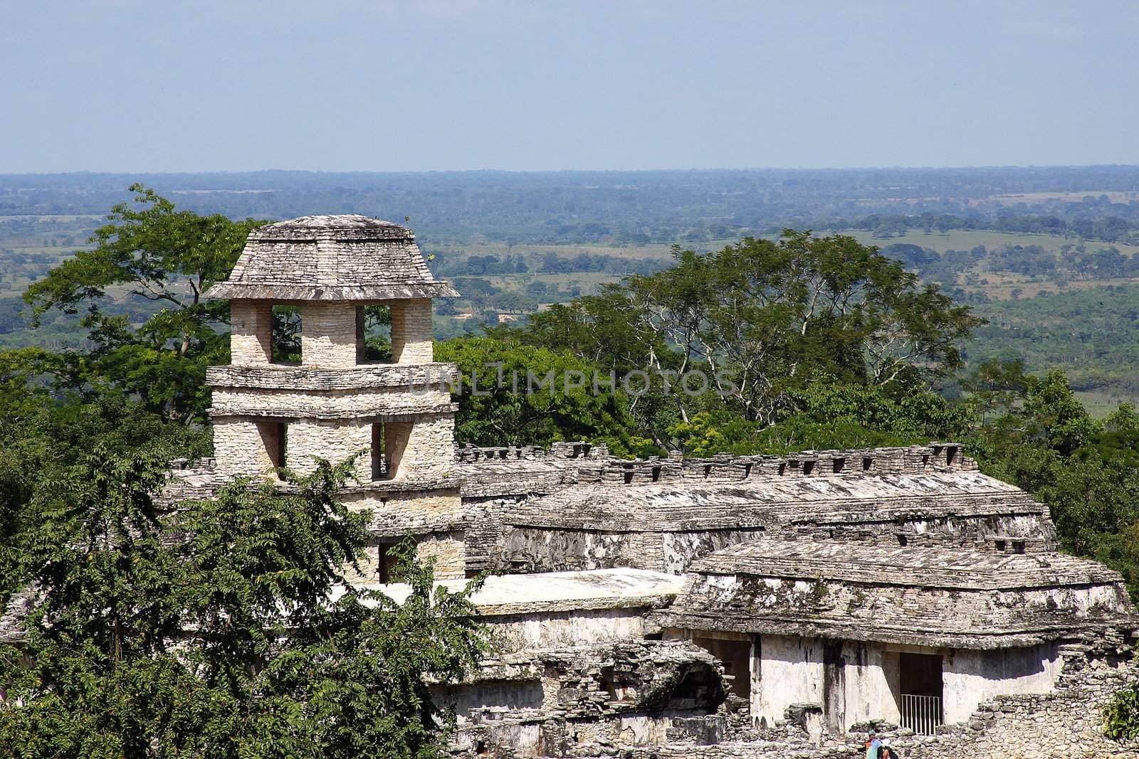 Detail of Palenque. Maya Ruins in Chiapas. Mexico