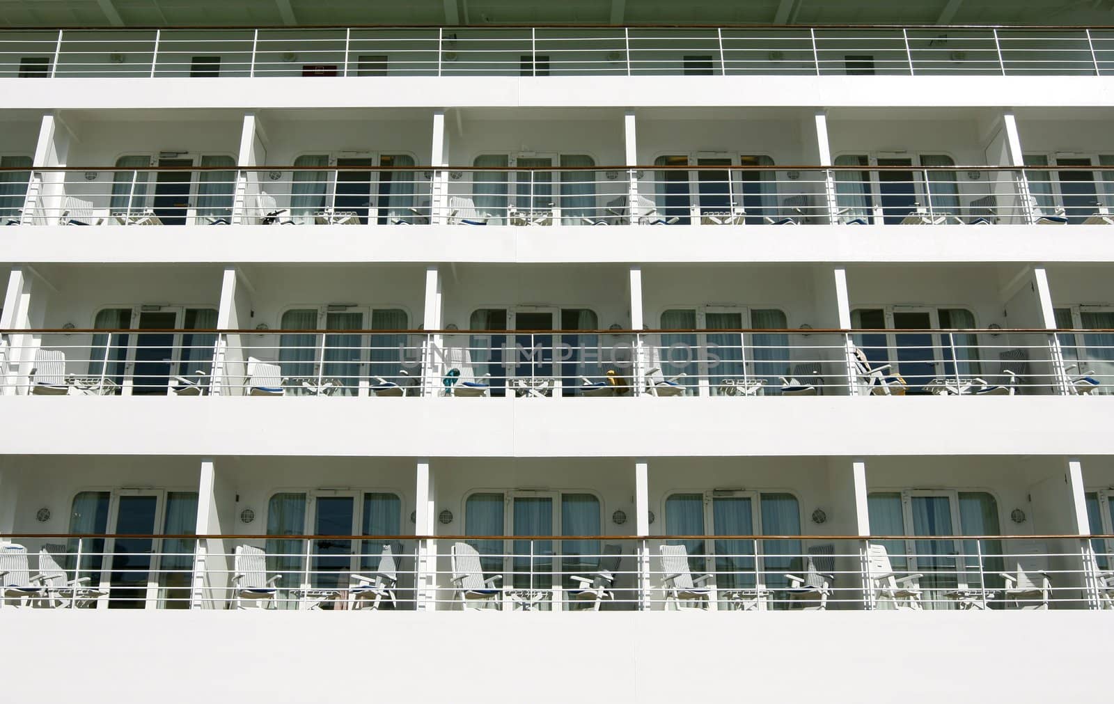 Close-up of a cruise ship passengers deck