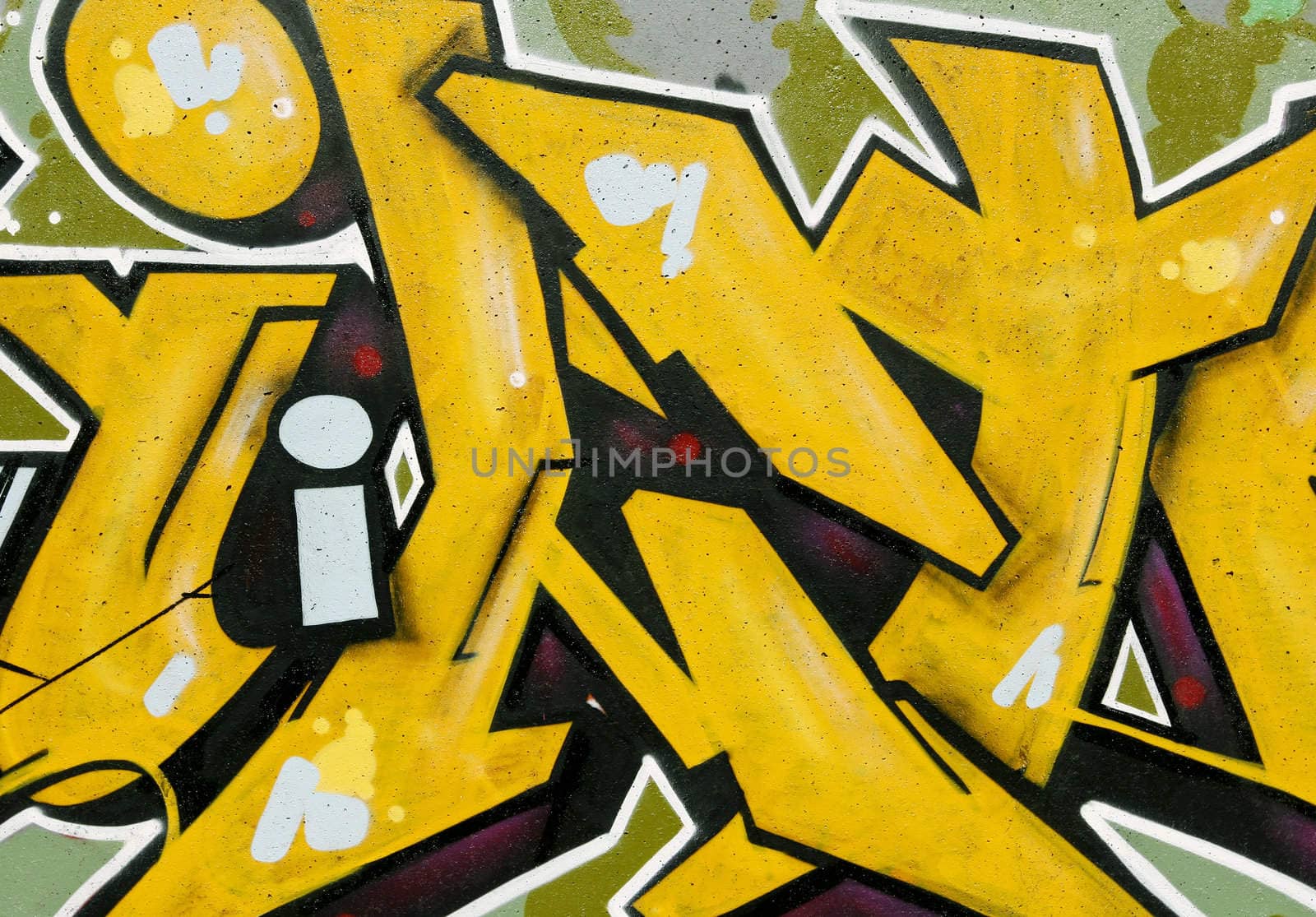 Inner city background with colorful graffiti