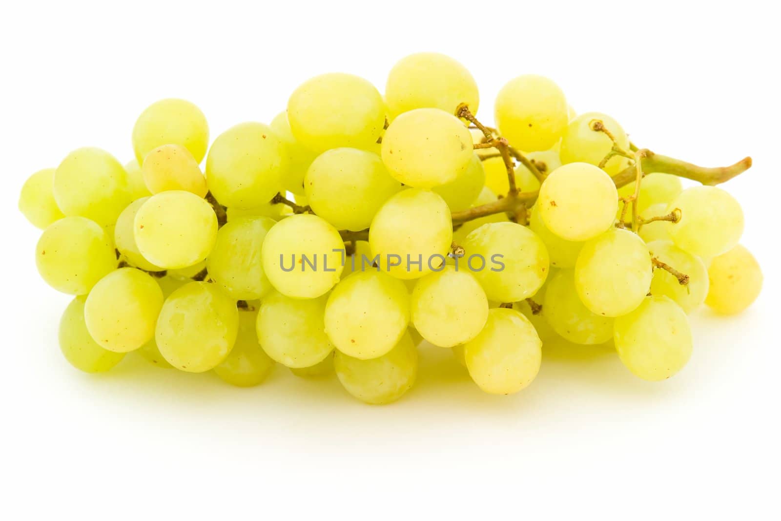 Bunch of grapes on a white background
